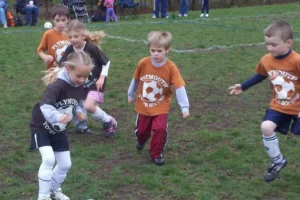 Archival photo of PYSA pre-k/k soccer match