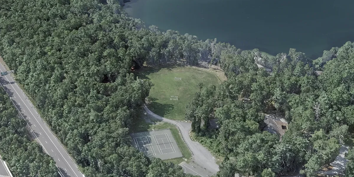 Hedges pond field aerial